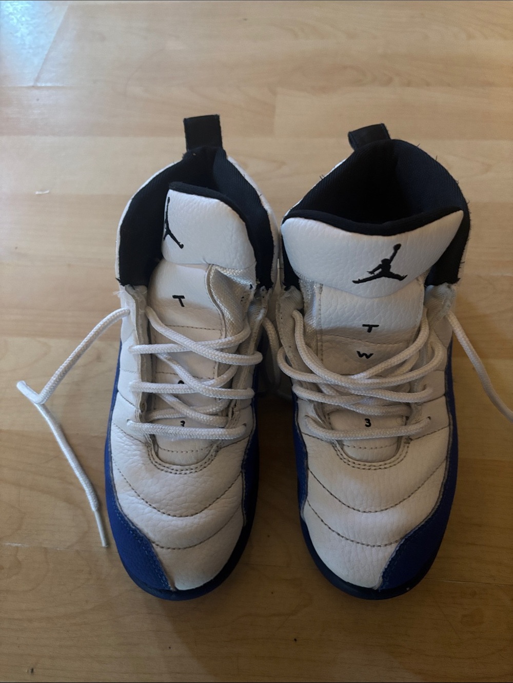 Jordan Kids White and Navy High-Top Sneakers